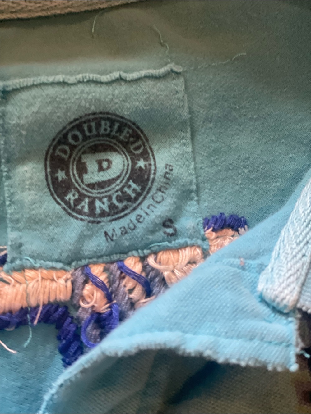 Double D Ranch Girls' Light Teal Embroidered Polo Top - Picture 2 of 4